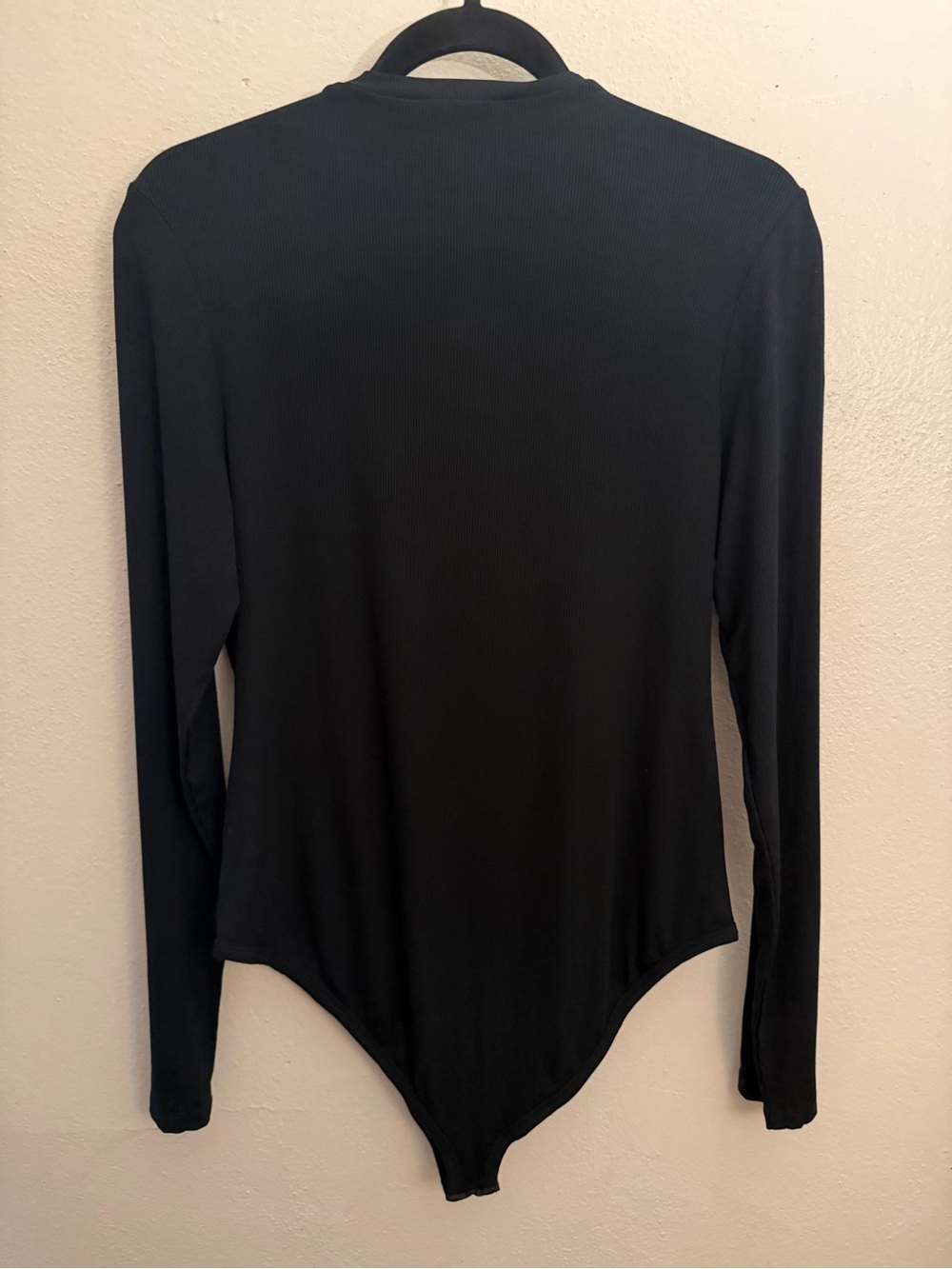 NEW Edited Black Bodysuit Long-Sleeve Ribbed Bodysuit Leotard size XL - Picture 5 of 7